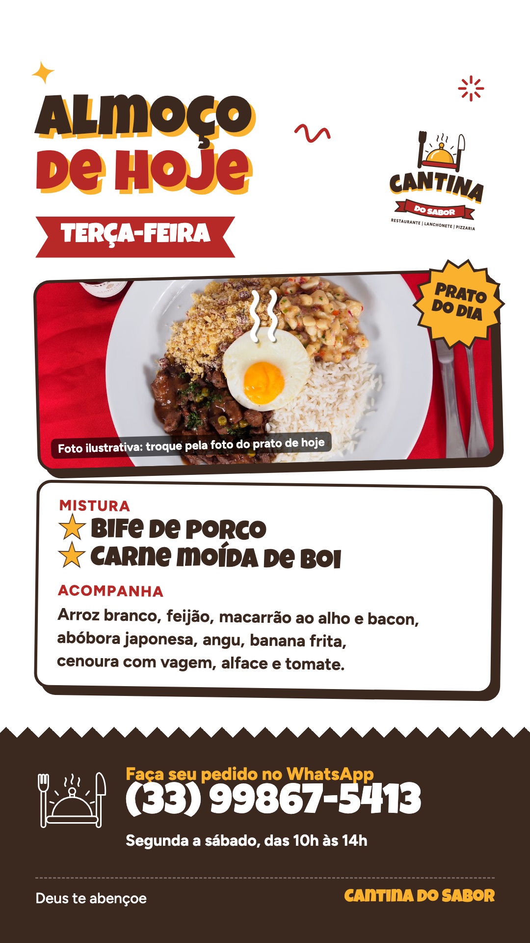 Modelo de status do almoço de terça